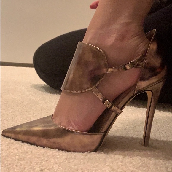 Jimmy Choo Metallic Leather Houry D’Orsay Pumps - Picture 11 of 11
